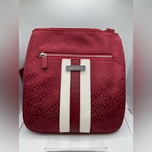 EUC Nautica Lakeside Signature Jaquard North South Crossbody Bag